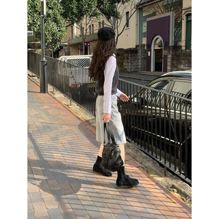 Wool knit vest