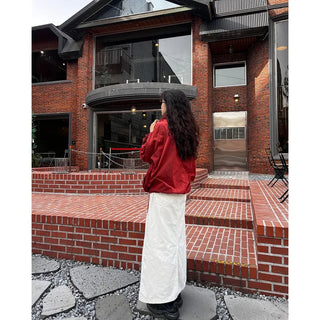 String cotton long skirt
