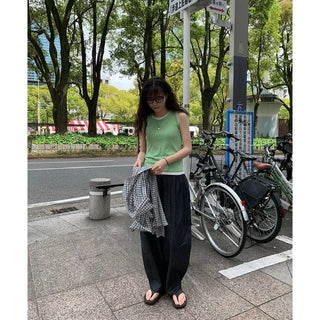 Banding Summer Balloon Denim Pants