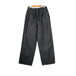Non-faded denim elastic waist pants
