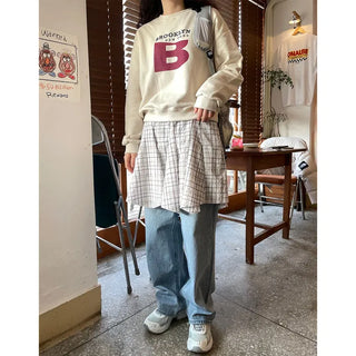 Wide-wash denim pants
