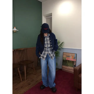 Round wool cardigan