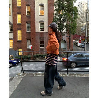 Ribbed wide denim pants