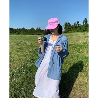Lace linen long dress