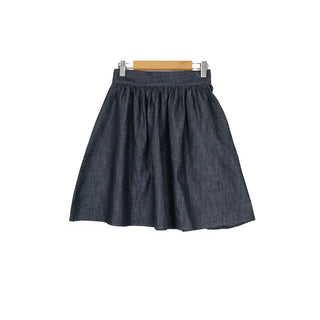 Non-faded denim skirt
