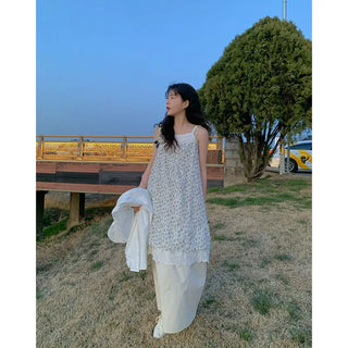 Flower lace sleeveless dress