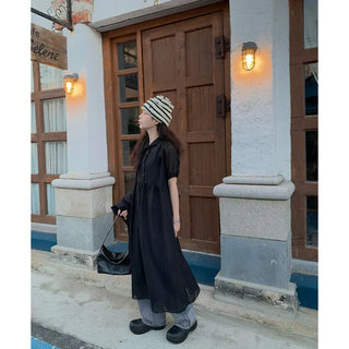 Layered color long dress