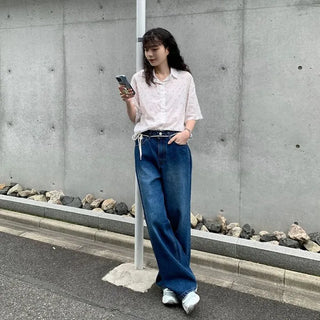 Vintage wide-leg denim pants