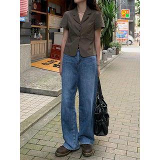 Summer wide denim pants