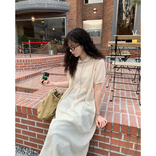 Layered color long dress