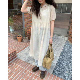 Balloon cotton washed denim pants