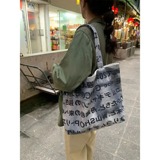 Lettering Shoulder Eco Bag