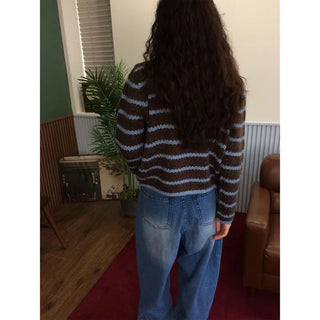 Striped wool cardigan
