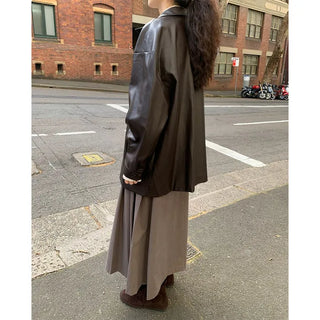 Oversized leather jacket