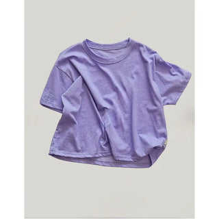 Basic color pigment short-sleeved T-shirt
