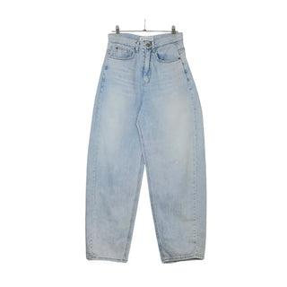 Balloon cotton washed denim pants