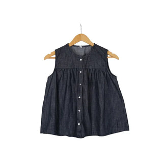 Non-faded denim vest