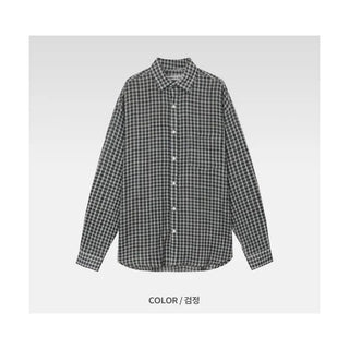 Oversized linen check shirt