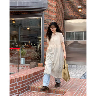 Layered color long dress