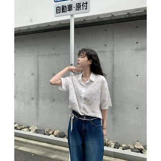 Vintage wide-leg denim pants