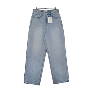 Wide-wash denim pants
