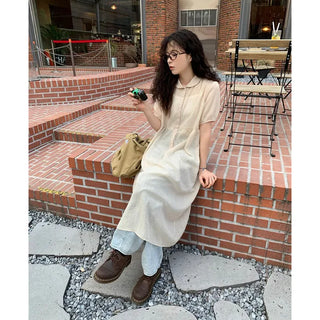Balloon cotton washed denim pants