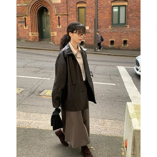 Oversized leather jacket