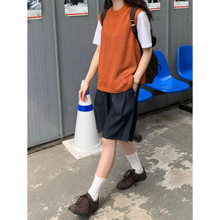Mesh knit vest