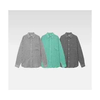 Oversized linen check shirt