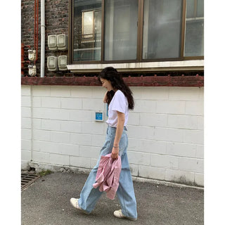Basic plain short-sleeved T-shirt