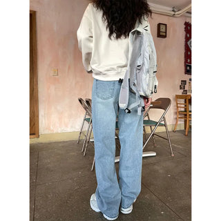 Wide-wash denim pants