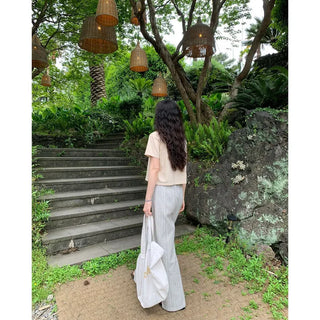 Basic color pigment short-sleeved T-shirt