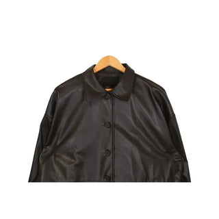 Oversized leather jacket