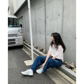 Vintage wide-leg denim pants