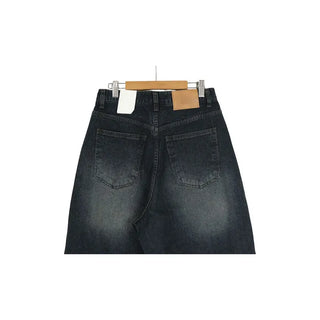 Ribbed wide denim pants