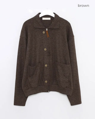 Colored zip-up cardigan