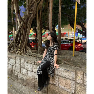 Ribbed elastic waist pants
