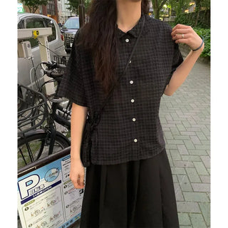 Linen check shirt