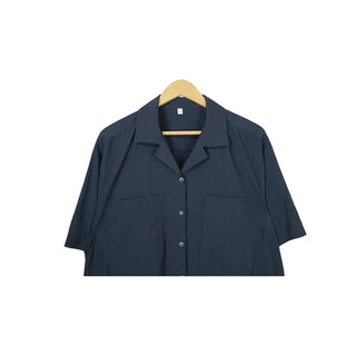 Casual oversized short-sleeved shirt