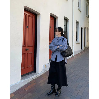 Basic long flared skirt