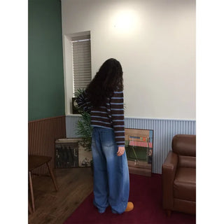 Striped wool cardigan