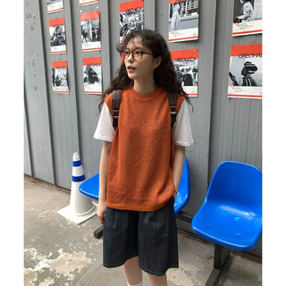 Mesh knit vest