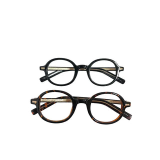 Metal point thick frame glasses