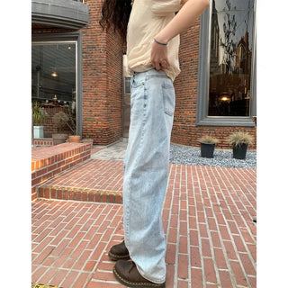 Balloon cotton washed denim pants