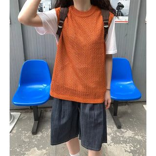 Mesh knit vest