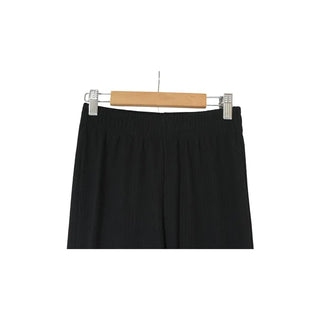 Ribbed elastic waist pants