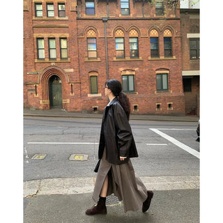 Oversized leather jacket