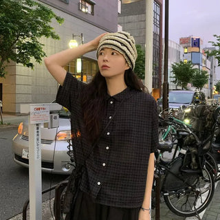 Linen check shirt