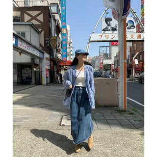 Denim newsboy cap
