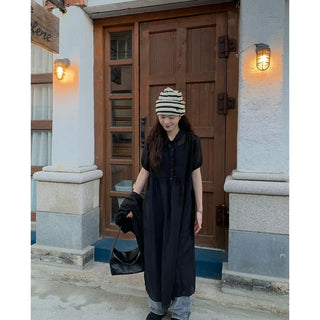 Layered color long dress
